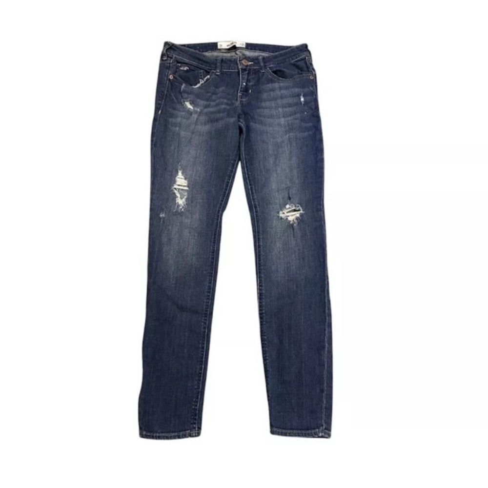 Hollister Jeans Womens Size 7R Blue Low Rise Super Skinny Distressed